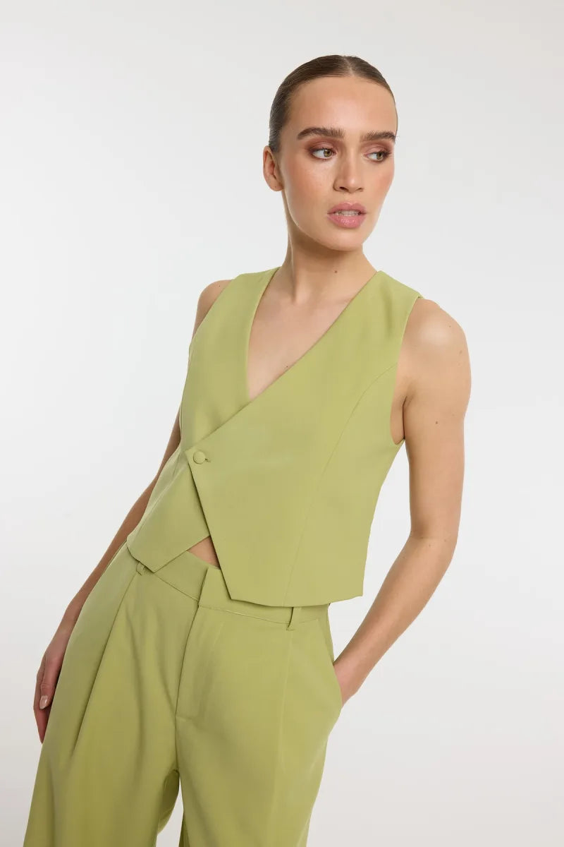 Lille Waistcoat van Refined Department, kleur Matcha
