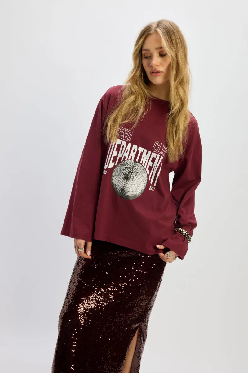 Longsleeve Winnie van Refined Department, kleur Bordeaux