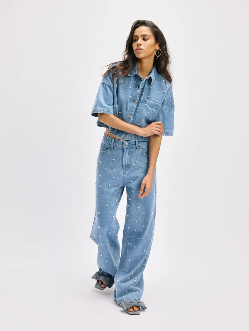 Pants Payton van Refined Department, kleur Blue Denim