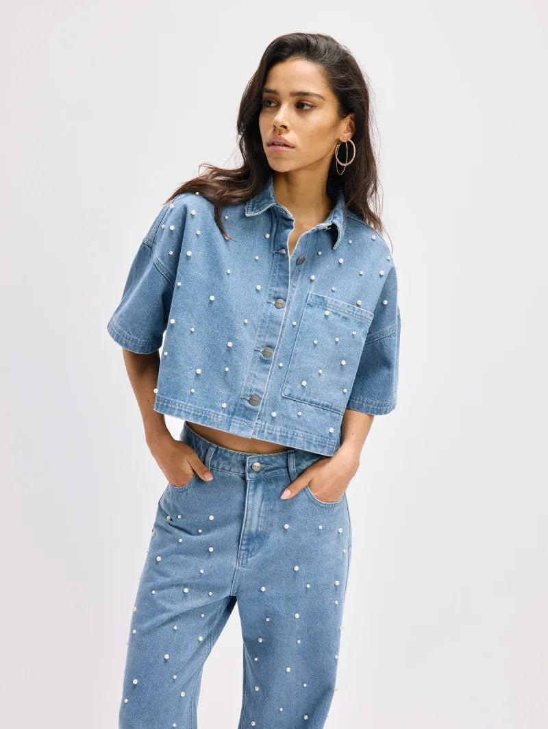 Pants Payton van Refined Department, kleur Blue Denim