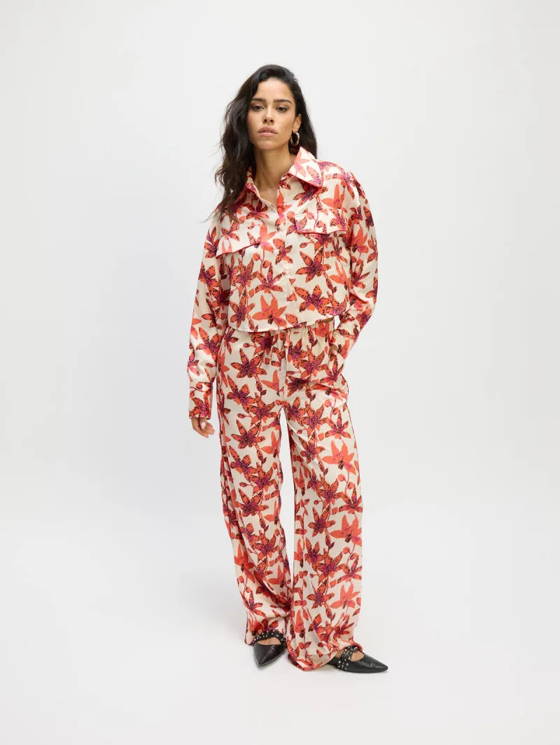 Printed Pants Sem van Refined Department, kleur Red