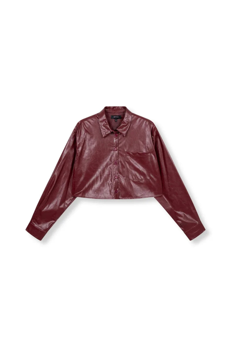 Pu Blouse van Refined Department, kleur Bordeaux