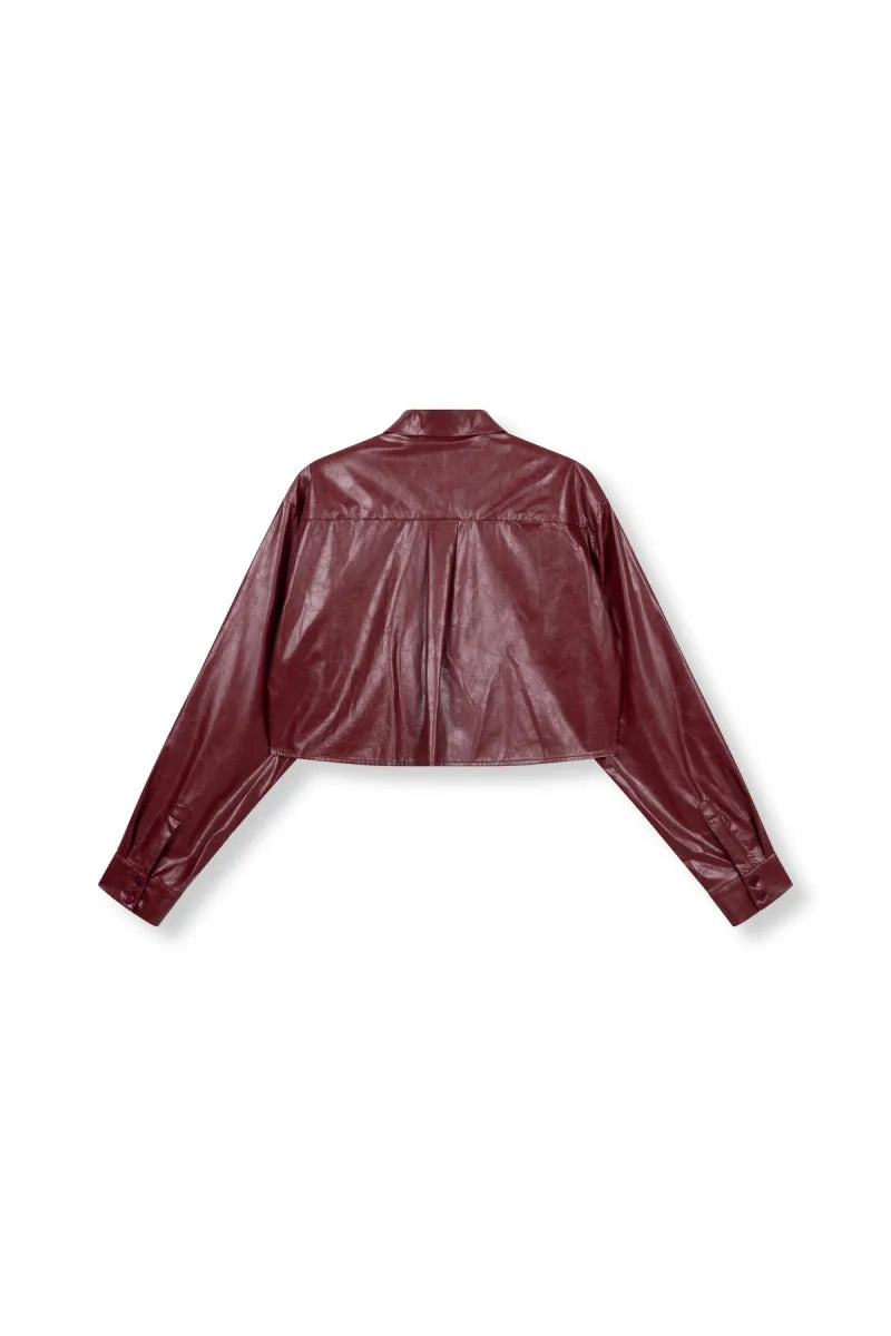 Pu Blouse van Refined Department, kleur Bordeaux