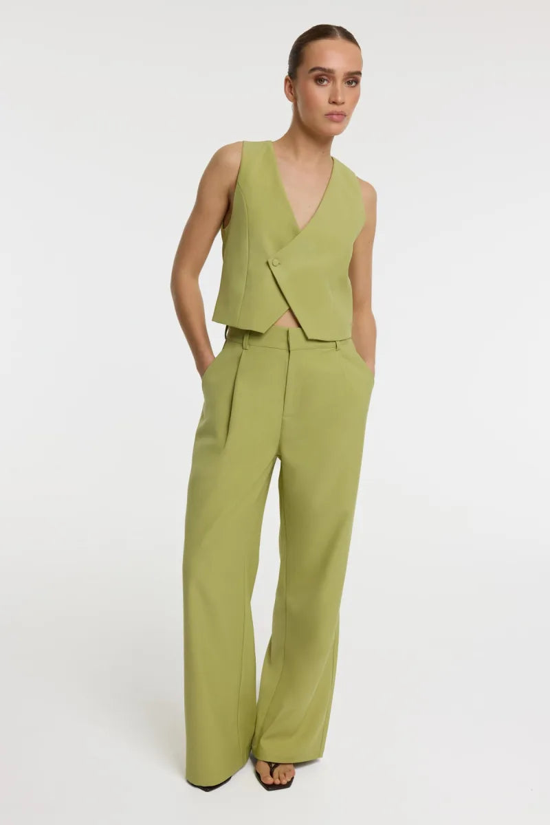 Puck Pants van Refined Department, kleur Matcha