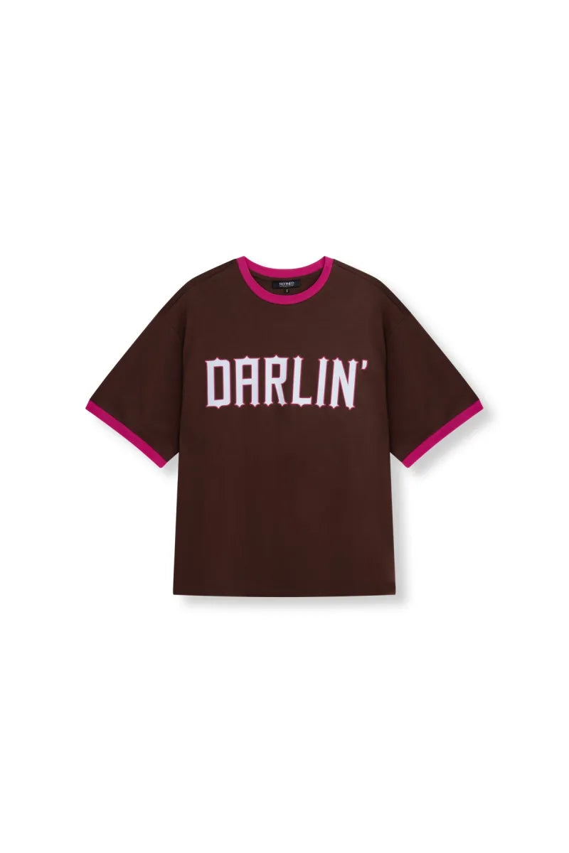 T-Shirt Loui van Refined Department, kleur Brown