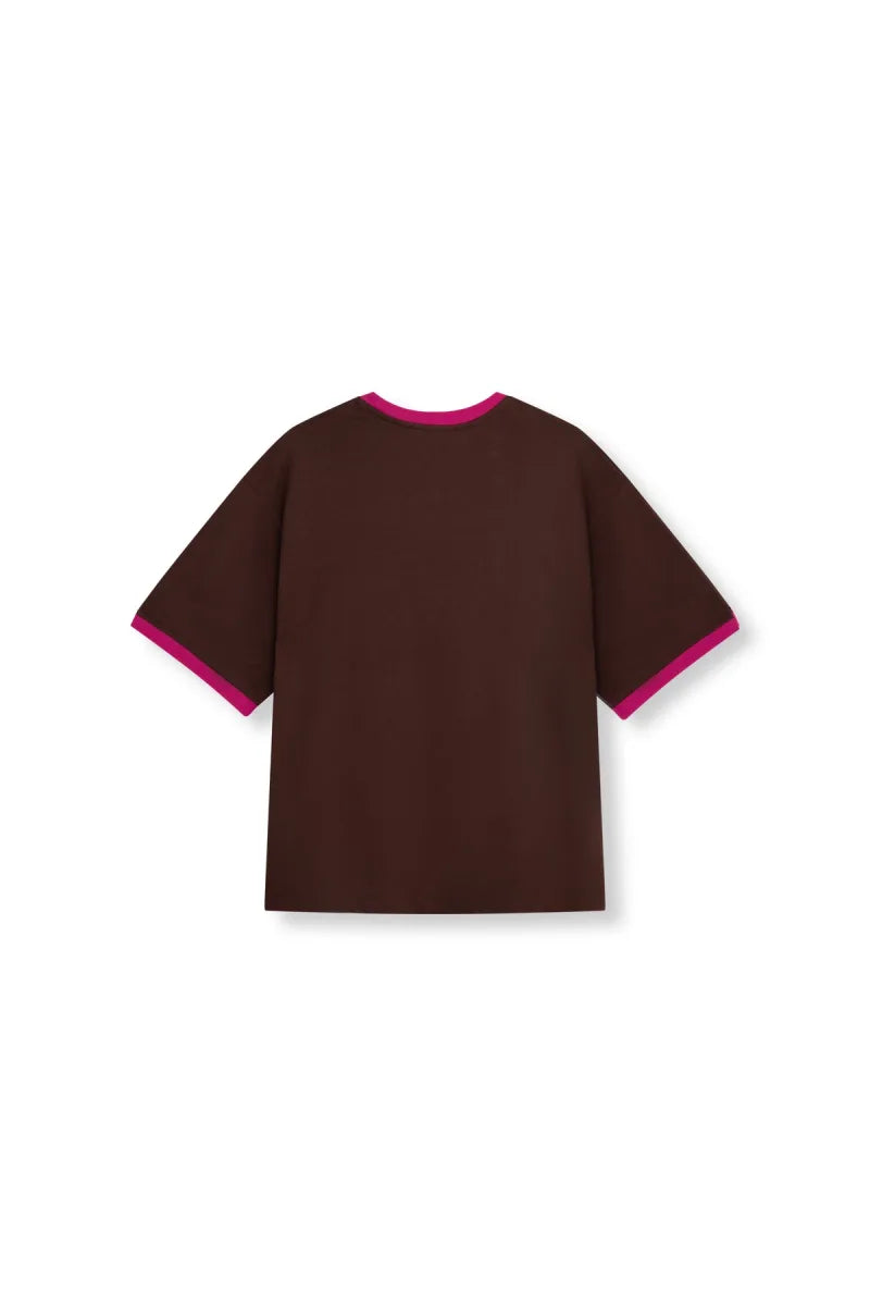 T-Shirt Loui van Refined Department, kleur Brown