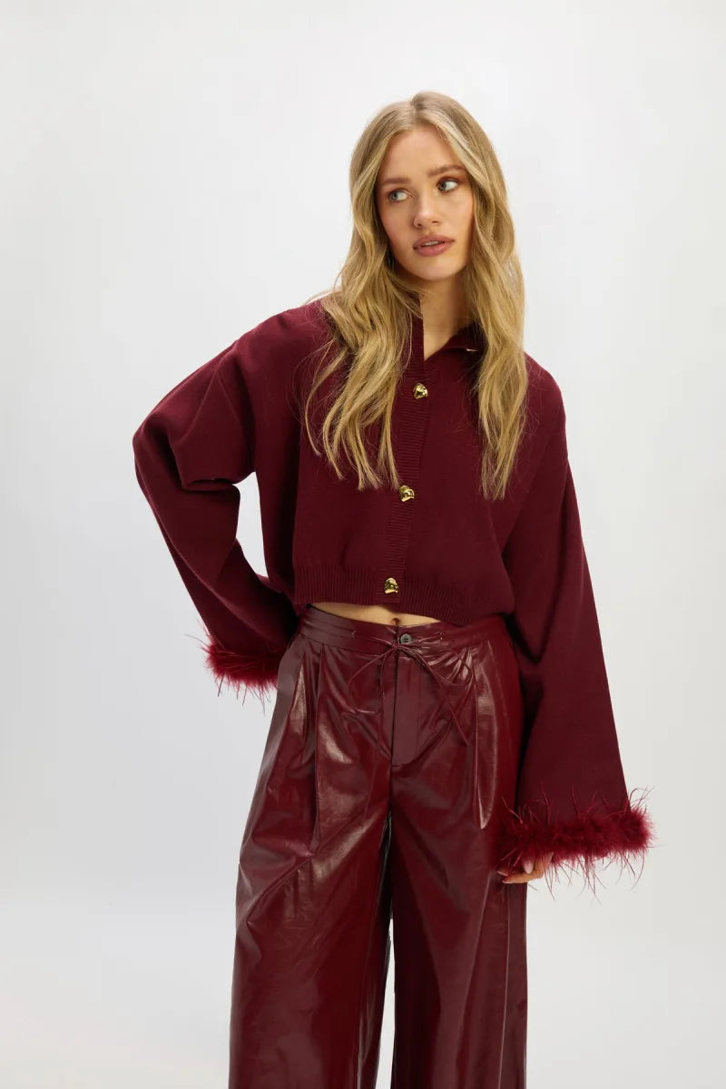 Vest Mady van Refined Department, kleur Bordeaux