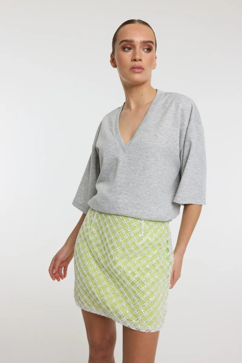 Yael Skirt van Refined Department, kleur Lime