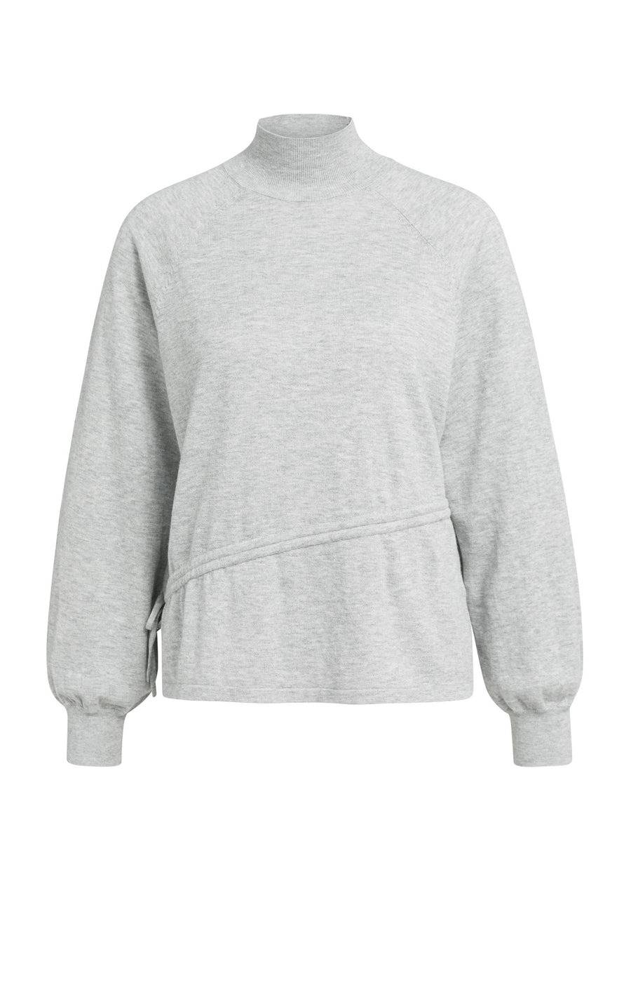 Sweater Met Hoge Hals En Taillekoord van YAYA, kleur Medium Grey Melange
