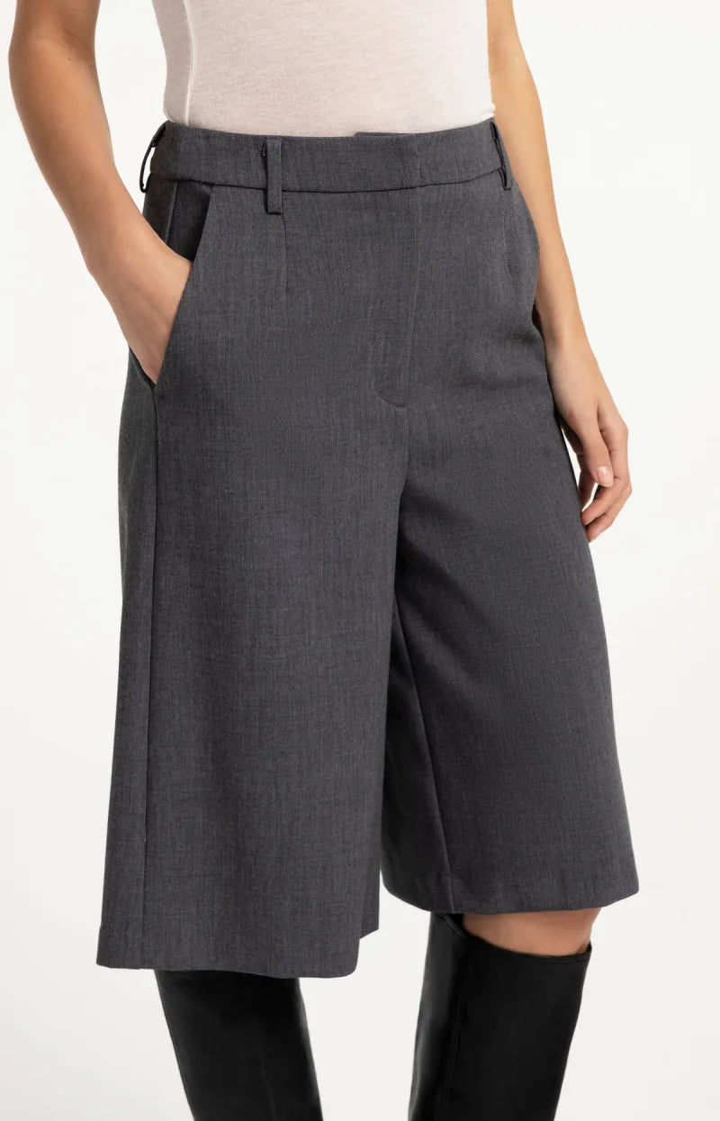 Lange Bermudashort van YAYA, kleur Anthracite Melange